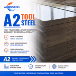 Acero para herramientas AOBOSTEEL A2, acero para moldes de alta tenacidad y resistencia al impacto, para herramientas de corte y componentes industriales, directamente del fabricante con suministro global.