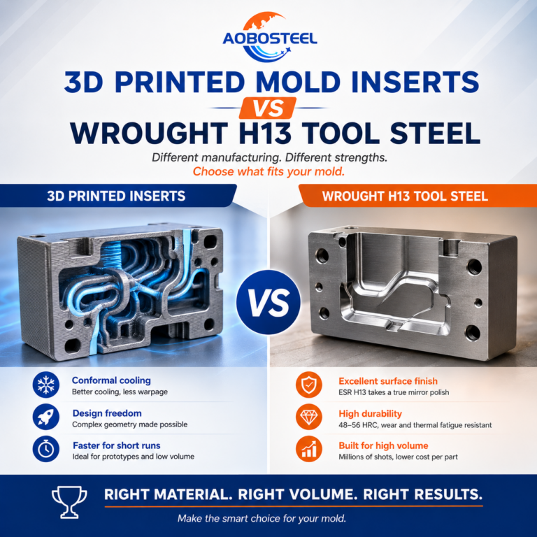 3D Printed Mold Inserts vs Wrought H13 Tool Steel