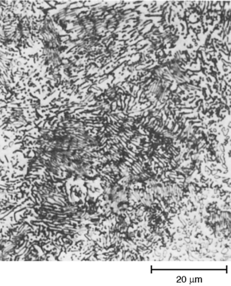 AISI A6 tool steel partially spheroidized with lamellar pearlite, 4% picral, 1000x