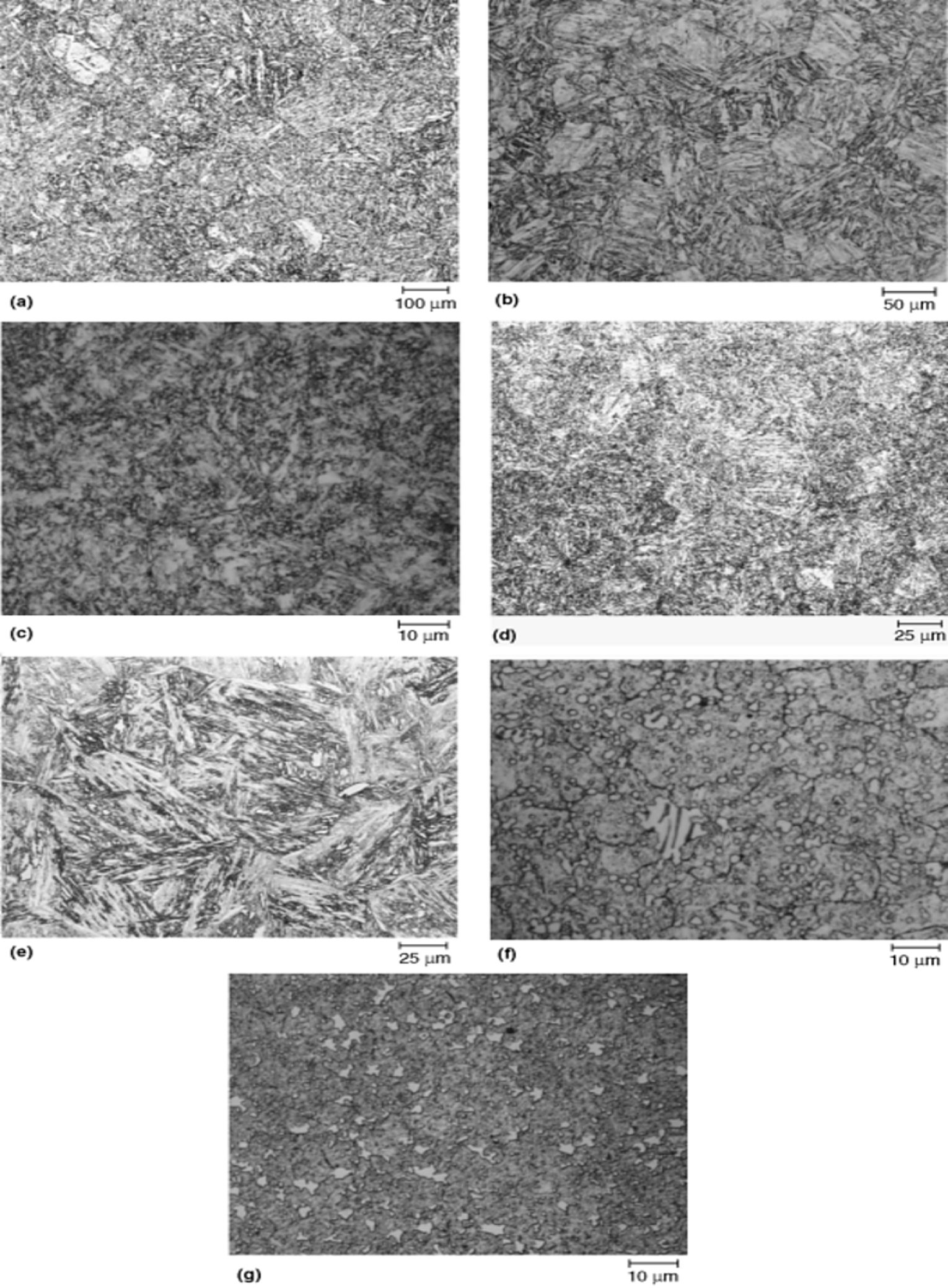 Quenched and tempered martensitic stainless steel martensite in 403, 410, 420 and 422, four etchants
